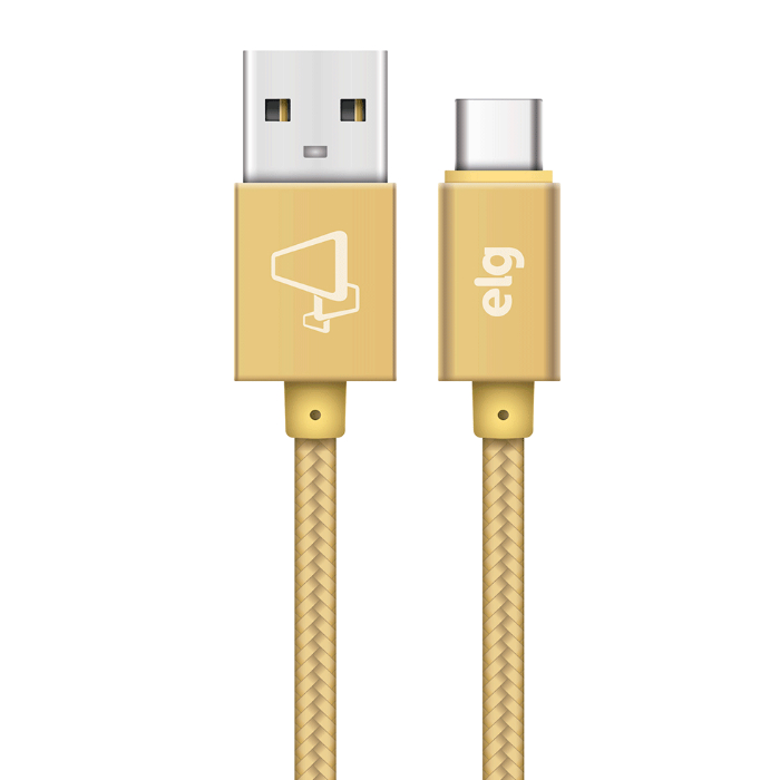 Cabo ELG USB Tipo C 1M Recarga e Sincronização TC10BG Gold_3